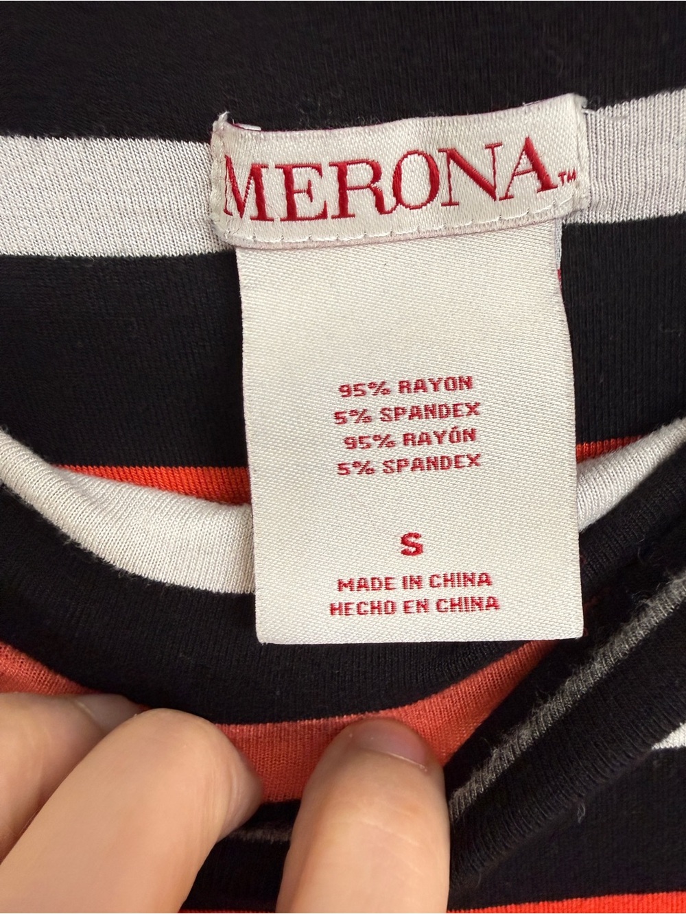 Merona Black White & Coral Striped Maxi Skirt - Picture 3 of 4